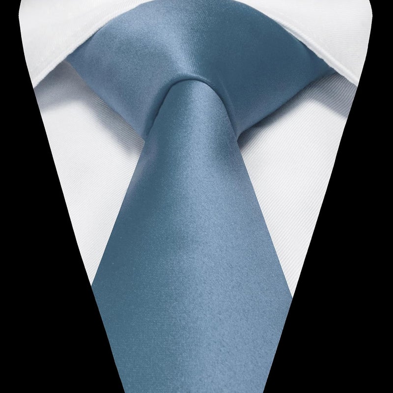 RBOCOTT Solid Color Tie and Pocket Square Hankerchief with Lapel Pin Set for Men - Image 3